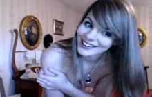 Slim teen teases in front of the webcam