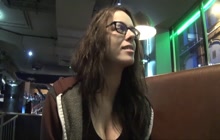 Girl with glasses loves to show off in public