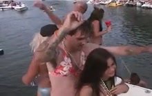 Boat party with topless girls