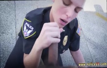 Horny police officers checking dude's black cock