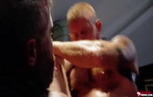 Cain Marko jerks his cock while Jack Vidra pumps his meat hard